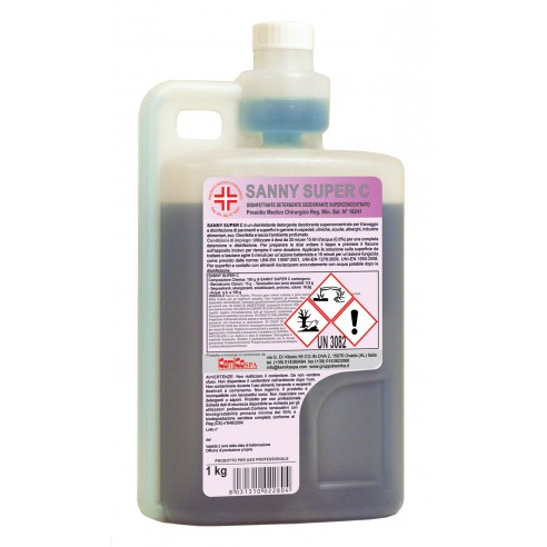 Kemika - Sanny Super C, disinfettante detergente (6 x 1 chilo)