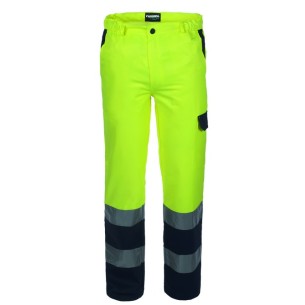 Rossini Trading - Pantalone Bicolore Hi-Vis Giallo/Blu Cat. II° - EN ISO 13688